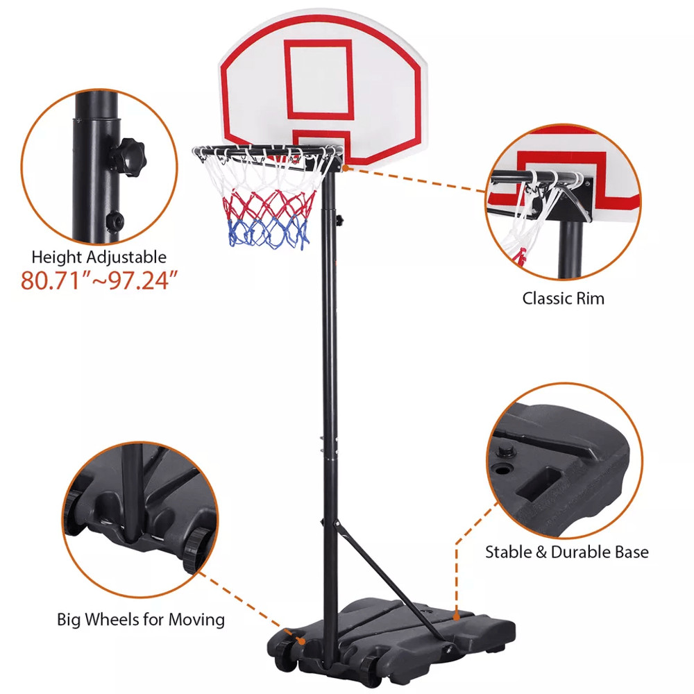 Basketball Hoop Outdoor Adjustable 557 Ft Portable Basketball Goal Stand For Kids With Wheels And B 10