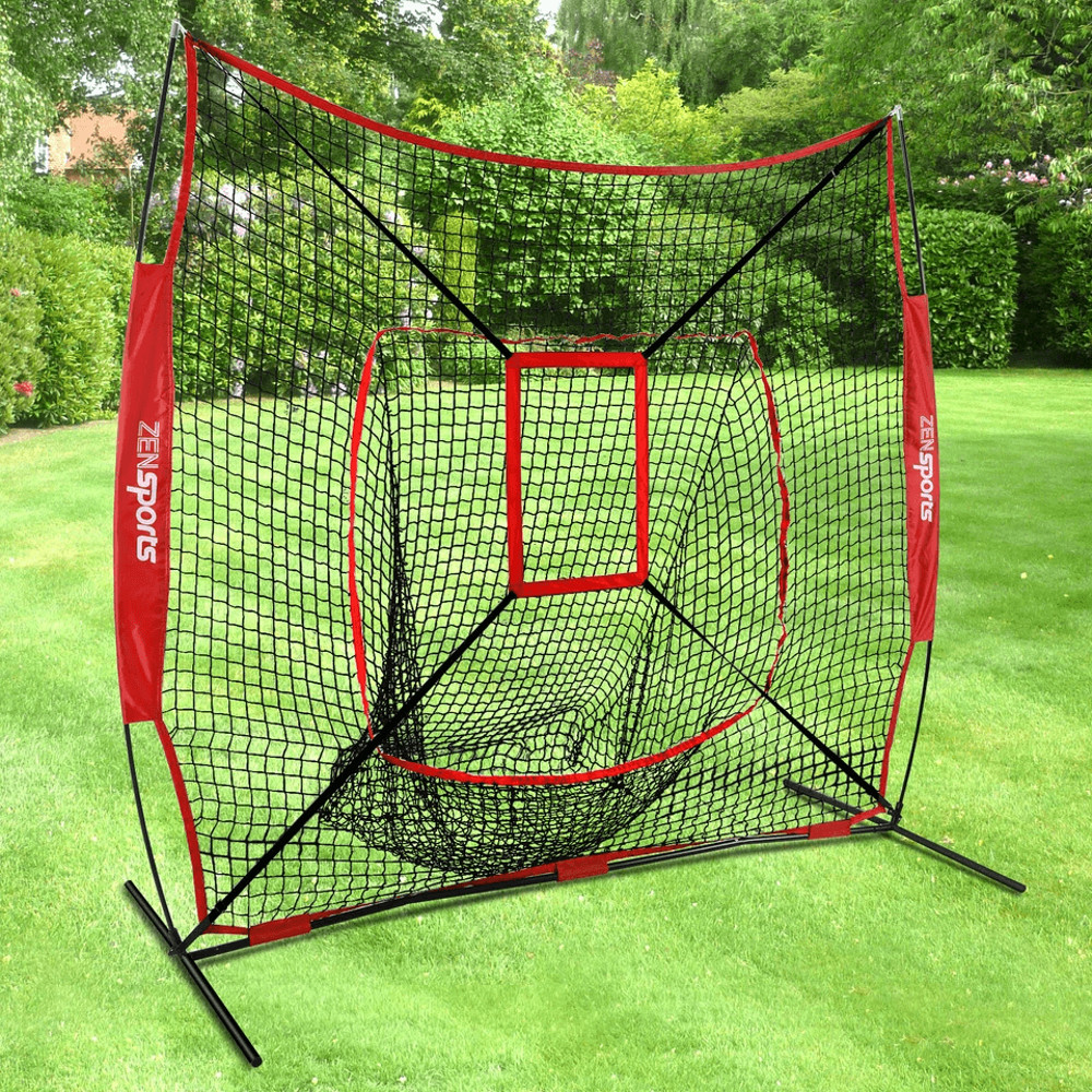 Baseball Softball Practice Net Portable Hitting Pitching Training Net With Strike Zone Carry Bag 1