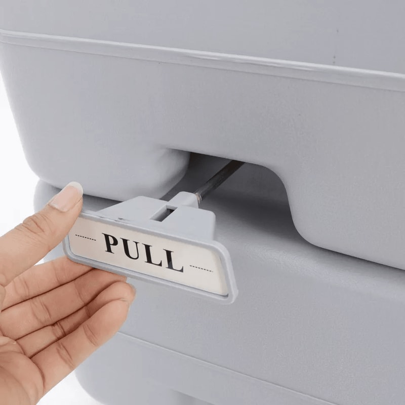 Portable Camping Toilet With Flush System Lid Ideal For RVs Boats Outdoor Adventures 2