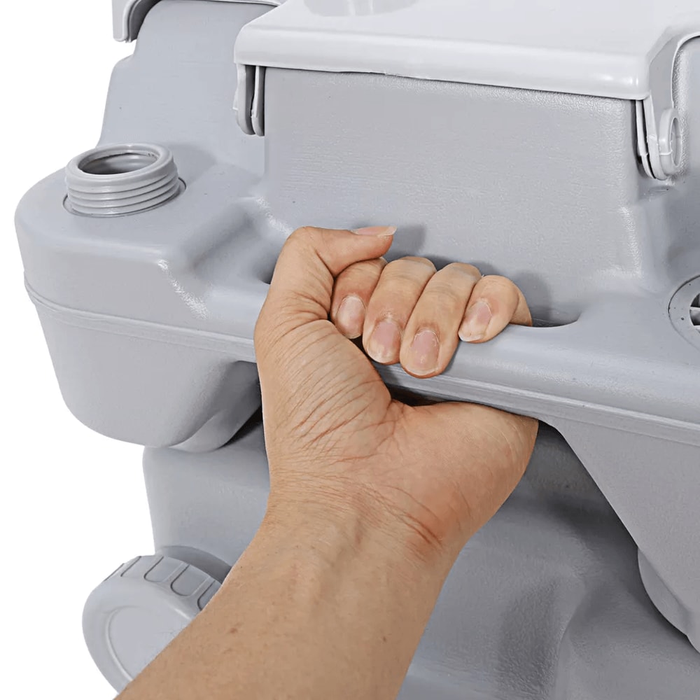 Portable Camping Toilet With Flush System Lid Ideal For RVs Boats Outdoor Adventures 1