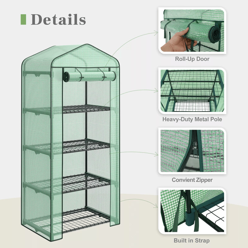 Portable Greenhouse For Indoor Outdoor Use Waterproof PE Cover Ideal For Seedlings Plants 0