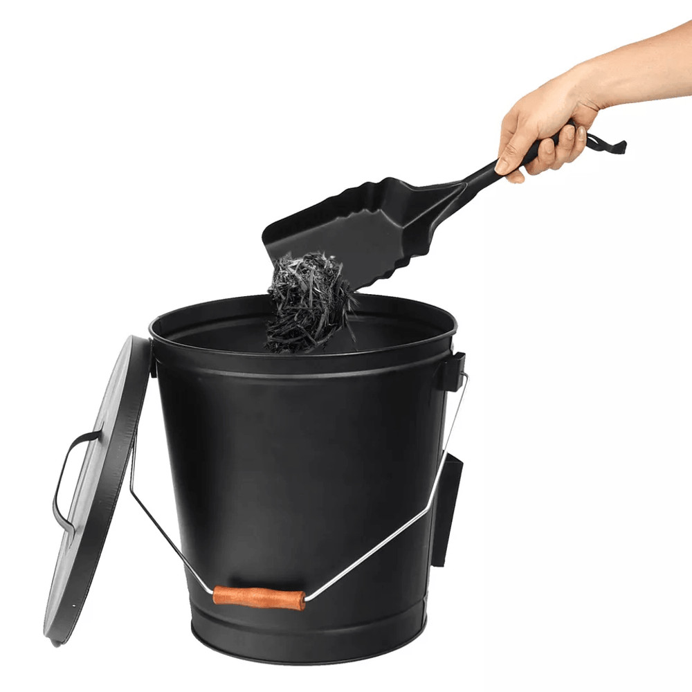515 Gallon Ash Bucket With Lid Shovel Galvanized Metal Hot Ash Pail For Fireplace Wood Stove Fir 8