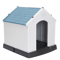 Plastic Dog House Indoor Outdoor Doghouse Puppy Shelter With Air Vent Elevated Floor Easy Assembly 2