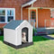 Plastic Dog House Indoor Outdoor Doghouse Puppy Shelter With Air Vent Elevated Floor Easy Assembly 4