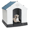 Plastic Dog House Indoor Outdoor Doghouse Puppy Shelter With Air Vent Elevated Floor Easy Assembly  0