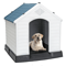 Plastic Dog House Indoor Outdoor Doghouse Puppy Shelter With Air Vent Elevated Floor Easy Assembly 0
