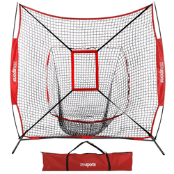 baseball softball teeball practice batting training net with strike zone, portable & durable hitting net for all skill