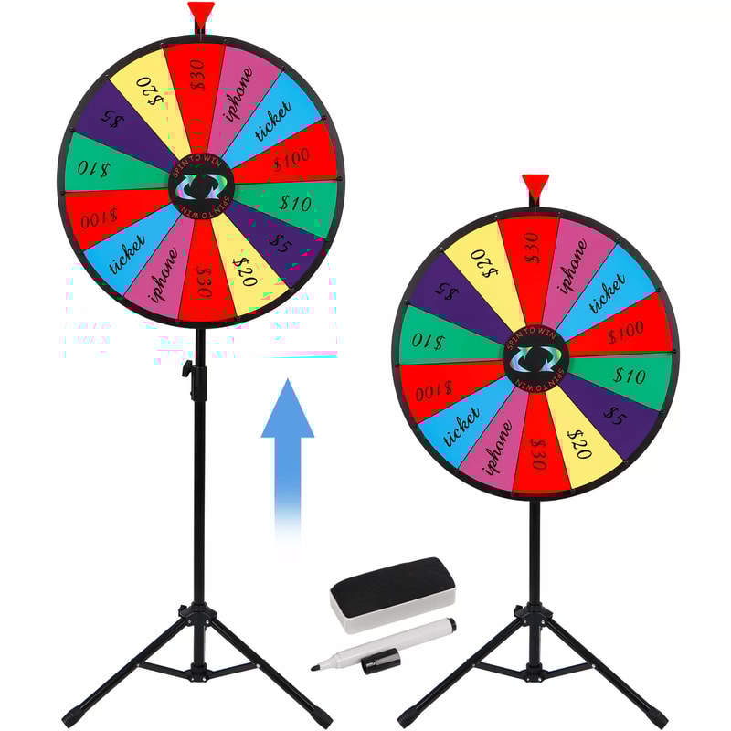 Durable Prize Wheel With Slots Color Spinning Wheel W Adjustable Tripod Floor Stand Perfect For Pro 6