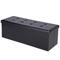 Black Leather Folding Storage Ottoman Bench Footrest Chest With Divider Ideal For Bedroom Living Ro 0