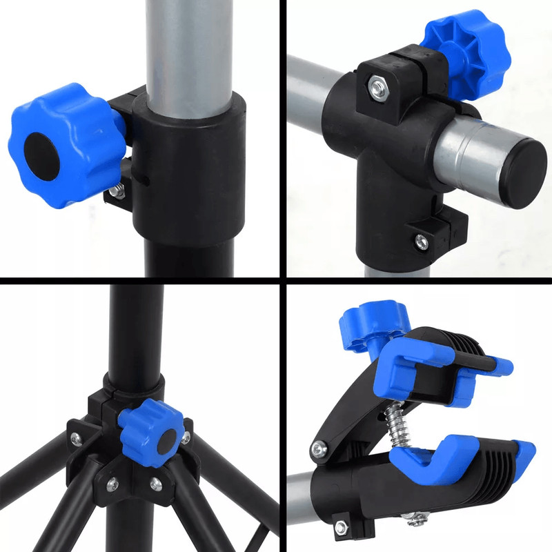 Bike Repair Stand Adjustable Bicycle Maintenance Rack With Rotating Clamp  Tool Tray 7