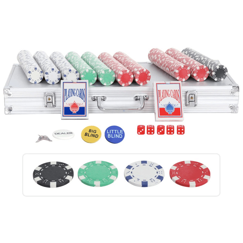 Texas Holdem Poker Chip Set With Aluminum Case Poker Chips For Blackjack And Casino Games 5