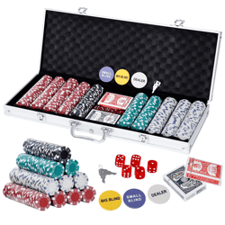 texas hold'em poker chip set with aluminum case, poker chips for blackjack and casino games
