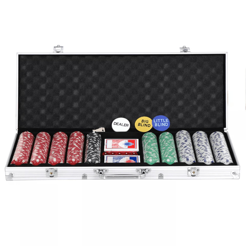 Texas Holdem Poker Chip Set With Aluminum Case Poker Chips For Blackjack And Casino Games 2
