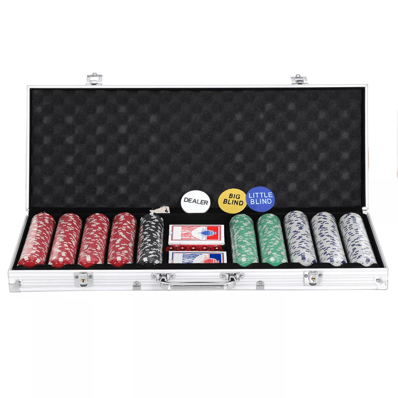Texas Holdem Poker Chip Set With Aluminum Case Poker Chips For Blackjack And Casino Games 2