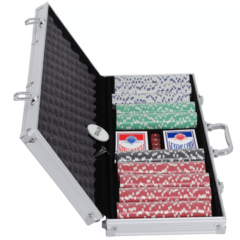 Texas Holdem Poker Chip Set With Aluminum Case Poker Chips For Blackjack And Casino Games 9