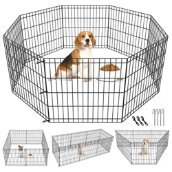 dog playpen panels foldable exercise pen,, indoor outdoor pet playpen fence for puppies, rabbits, ducks, secure portable