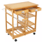 Rolling Kitchen Island Cart Wood Mobile Serving Cart With Storage For Home Restaurant 1