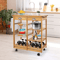 Rolling Kitchen Island Cart Wood Mobile Serving Cart With Storage For Home Restaurant 2