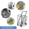 HeavyDuty Folding Shopping Cart Utility Cart With Wheels And Double Basket Portable Laundry Grocery 5