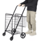 HeavyDuty Folding Shopping Cart Utility Cart With Wheels And Double Basket Portable Laundry Grocery 4
