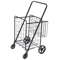 HeavyDuty Folding Shopping Cart Utility Cart With Wheels And Double Basket Portable Laundry Grocery 8
