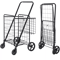 HeavyDuty Folding Shopping Cart Utility Cart With Wheels And Double Basket Portable Laundry Grocery 7