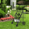 HeavyDuty Folding Shopping Cart Utility Cart With Wheels And Double Basket Portable Laundry Grocery 3