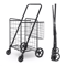 HeavyDuty Folding Shopping Cart Utility Cart With Wheels And Double Basket Portable Laundry Grocery 13