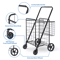 HeavyDuty Folding Shopping Cart Utility Cart With Wheels And Double Basket Portable Laundry Grocery 6