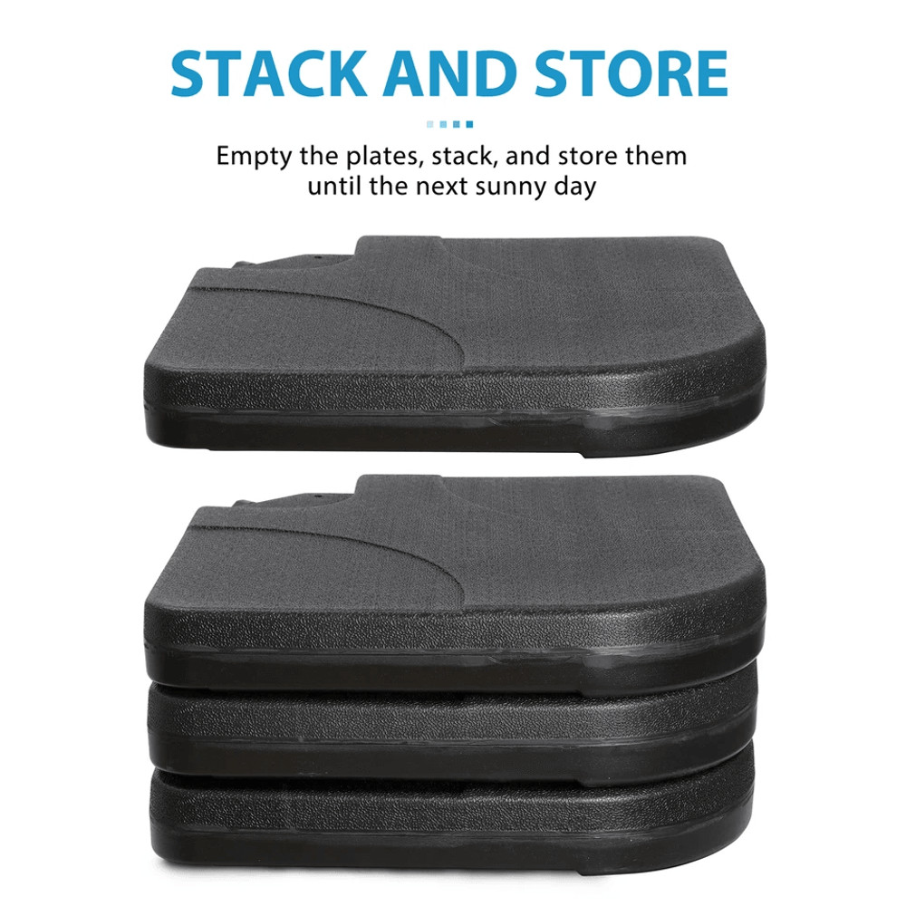 Heavy Duty 4 Piece Cantilever Offset Patio Umbrella Base Stand Square Plates For Secure Outdoor Sha 5