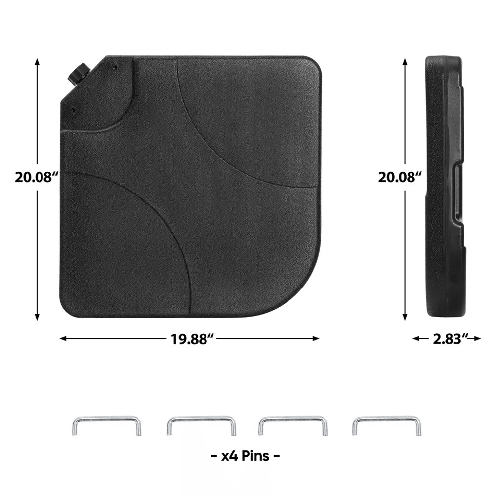 Heavy Duty 4 Piece Cantilever Offset Patio Umbrella Base Stand Square Plates For Secure Outdoor Sha 6