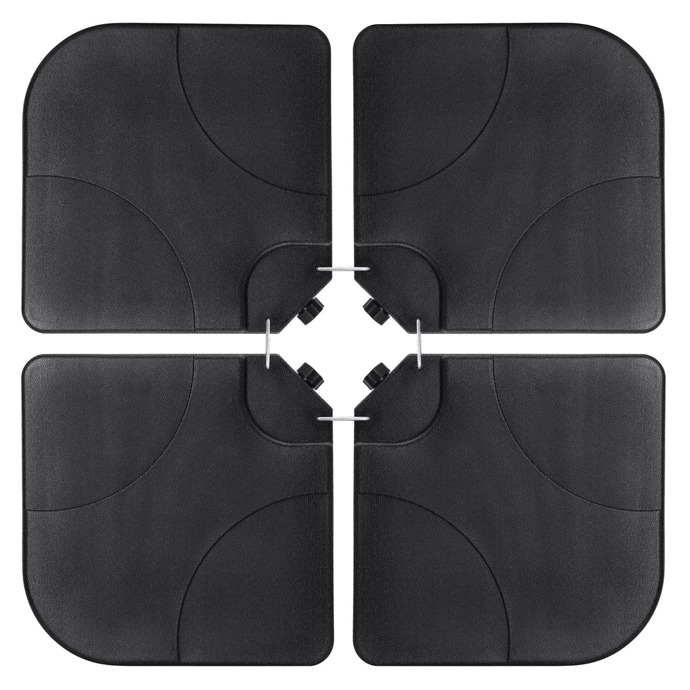 Heavy Duty 4 Piece Cantilever Offset Patio Umbrella Base Stand Square Plates For Secure Outdoor Sha 0