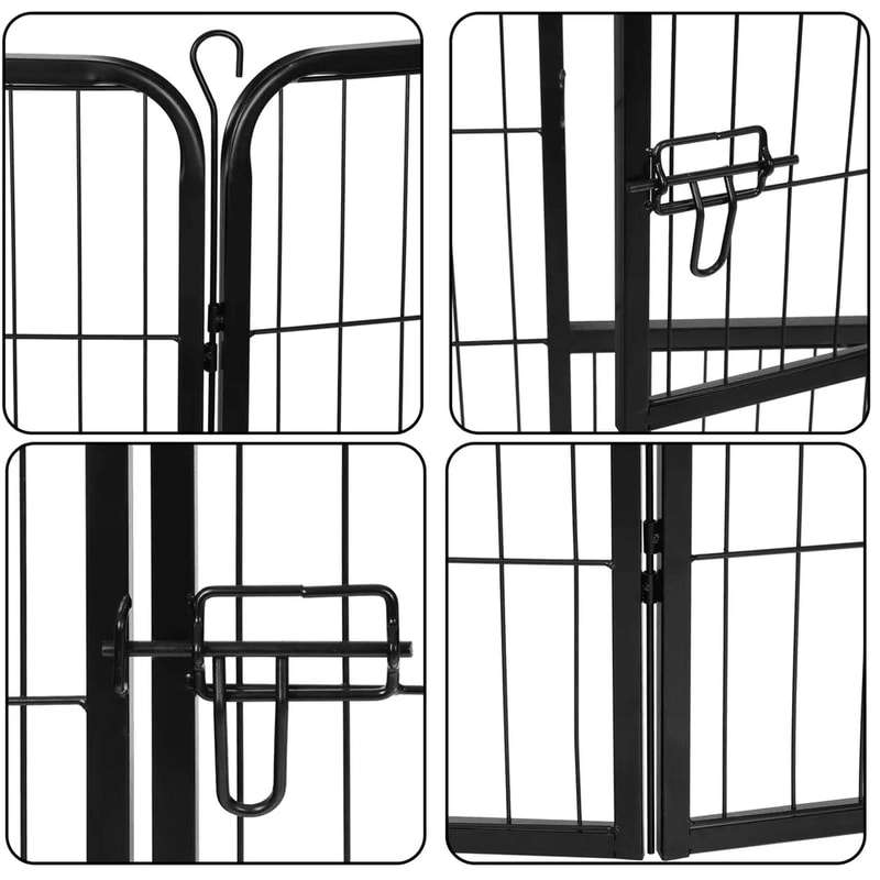 Metal Dog Playpen Pet Fence Portable Puppy Exercise Pen For Indoor Outdoor Use Foldable Panel Heav 4