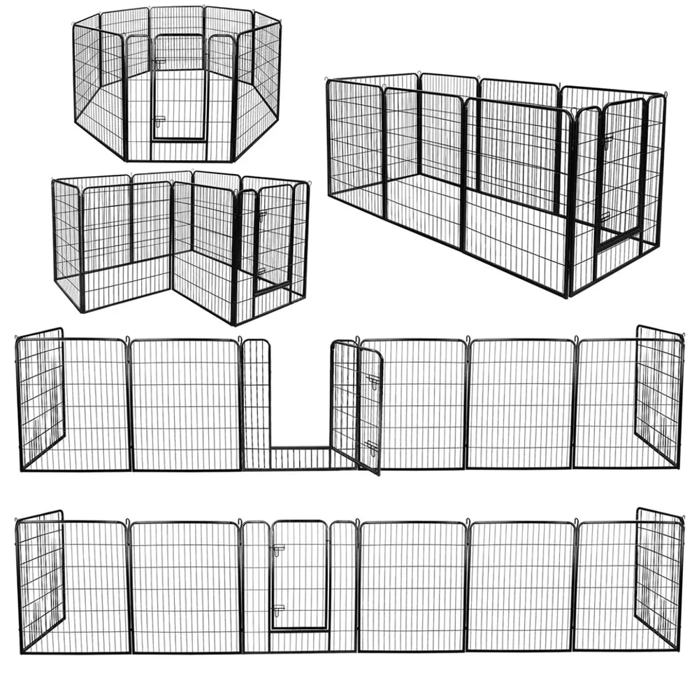 Metal Dog Playpen Pet Fence Portable Puppy Exercise Pen For Indoor Outdoor Use Foldable Panel Heav 3