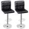 Adjustable Swivel Bar Stools With PU Leather Backrest Black Counter Chairs For Home Bar 0