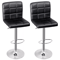 Adjustable Swivel Bar Stools With PU Leather Backrest Black Counter Chairs For Home Bar 0