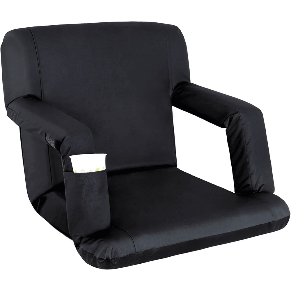 Portable Wide Stadium Seat With Reclining Back Cushion Bleachers Chair For Outdoor Sports Events 0