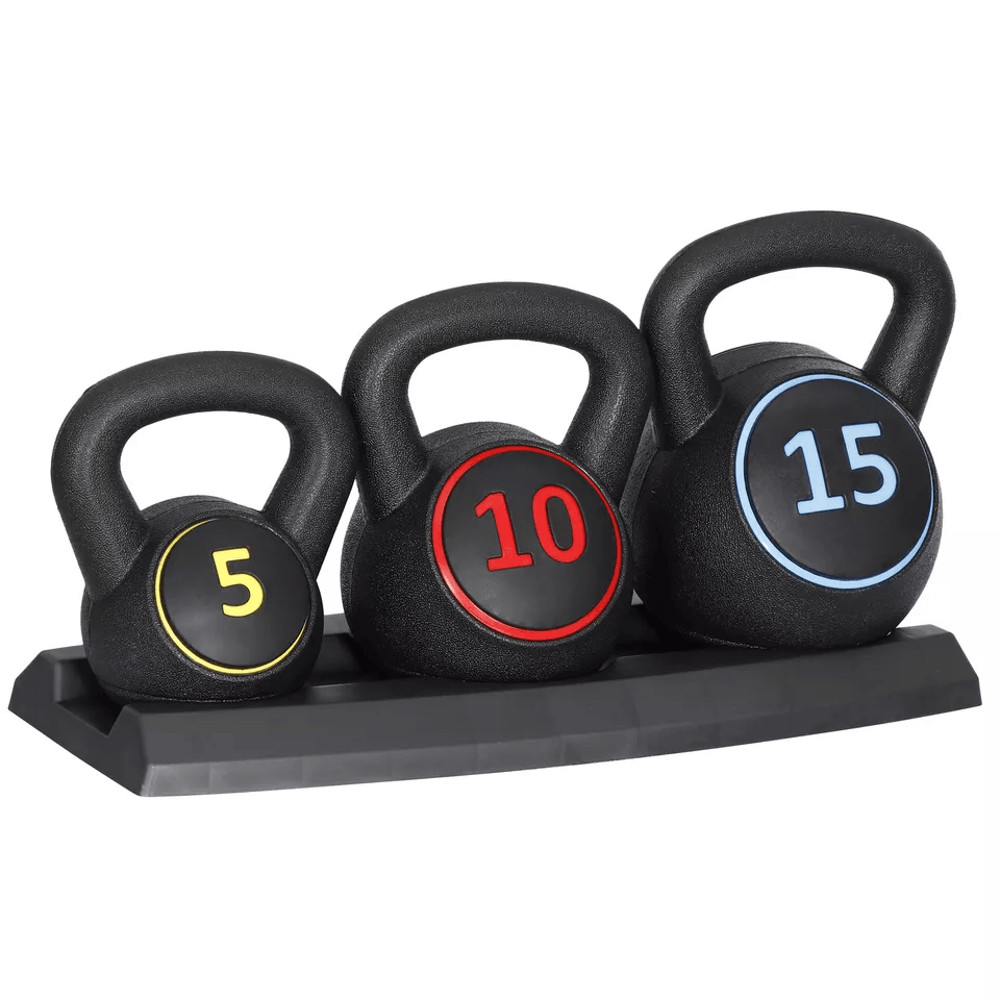 Kettlebell Set With Storage Rack Weights For Home Gym Strength Training  FullBody Workouts 0