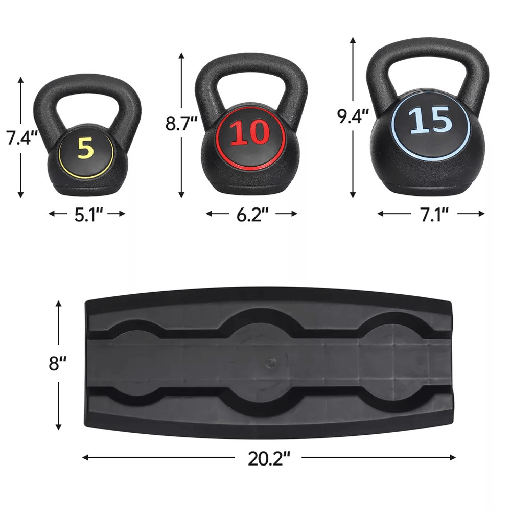 Kettlebell Set With Storage Rack Weights For Home Gym Strength Training  FullBody Workouts 13
