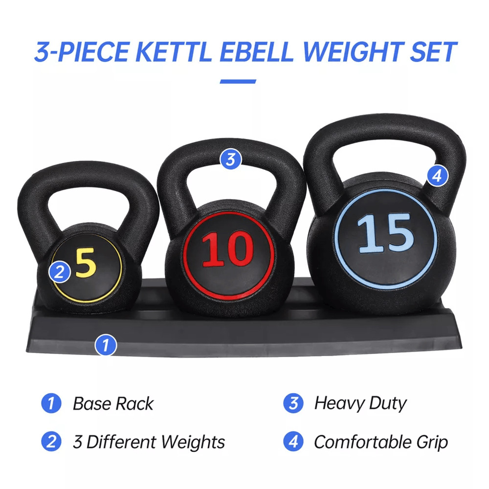 Kettlebell Set With Storage Rack Weights For Home Gym Strength Training  FullBody Workouts 7