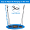 Blue Saucer Tree Swing Set For Kids Outdoor Flying Swing Seat With Hanging Ropes Adjustable Rope He 14