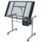 Adjustable Glass Drafting Table On Wheels Mobile Drawing Desk With Storage Drawer For Artists  Desi 5