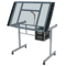 Adjustable Glass Drafting Table On Wheels Mobile Drawing Desk With Storage Drawer For Artists Desi 5