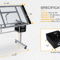Adjustable Glass Drafting Table On Wheels Mobile Drawing Desk With Storage Drawer For Artists  Desi 2