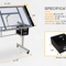 Adjustable Glass Drafting Table On Wheels Mobile Drawing Desk With Storage Drawer For Artists Desi 2