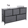 Fabric Dresser For Bedroom With Drawers Dark Grey Wide Chest Of Drawers Storage Unit With Metal Fra 2