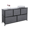 Fabric Dresser For Bedroom With Drawers Dark Grey Wide Chest Of Drawers Storage Unit With Metal Fra 2