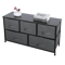 Fabric Dresser For Bedroom With Drawers Dark Grey Wide Chest Of Drawers Storage Unit With Metal Fra 6