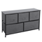 Fabric Dresser For Bedroom With Drawers Dark Grey Wide Chest Of Drawers Storage Unit With Metal Fra 7