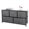 Fabric Dresser For Bedroom With Drawers Dark Grey Wide Chest Of Drawers Storage Unit With Metal Fra 9